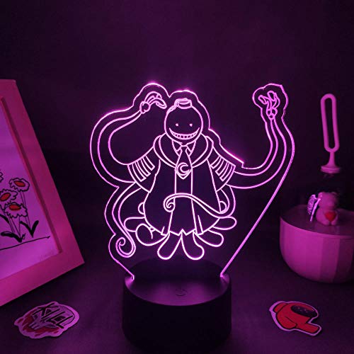 Korosenenei-Attentat Klassenzimmer Anime Figur USB LED Nachtlichter Bunte Schlafzimmer Tischdekoration 3D Illusion Licht-7 Farbe keine Fernbedienung von Lbvrgg