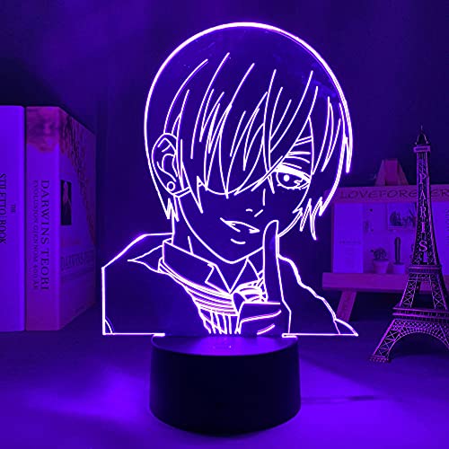 Lbvrgg Black Butler LED Nachtlicht für Kinder Schlafzimmer Dekoration Illusion Licht Geburtstagsgeschenk Anime Schlafzimmer Tischlampe-16 Farbe mit Fernbedienung von Lbvrgg