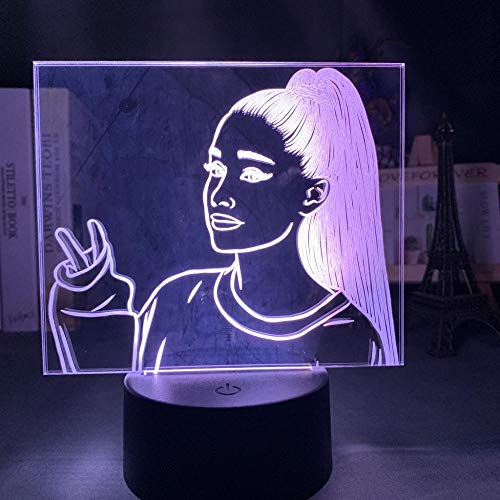 Led Nachtlicht für Sänger Ariana Grande Fans Home Decoration Illusion Licht USB-Batterie LED bunte 3D-Lampe Kinder Geburtstagsgeschenke-7 Farben keine Fernbedienung von Lbvrgg