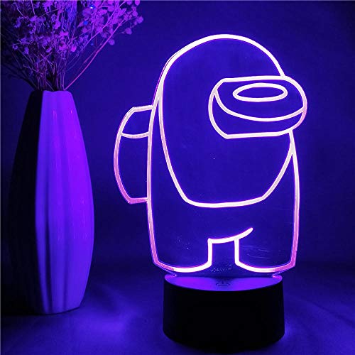 Nachtlicht LED Figur Spiel unter uns Gesicht Finger für Kinderzimmer Dekoration Spiel SUS Bunte 3D Illusion Licht Geburtstagsgeschenk-16 Farbe mit Fernbedienung von Lbvrgg