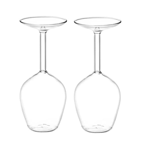 Lbvzxkad 14 FL Oz Umgedrehtes Cocktailglas, Umgedrehtes Martiniglas, Weinglas, Einzigartiges, Lustiges Umgedrehtes Weinglas, Umgedreht, 2 Stück von Lbvzxkad