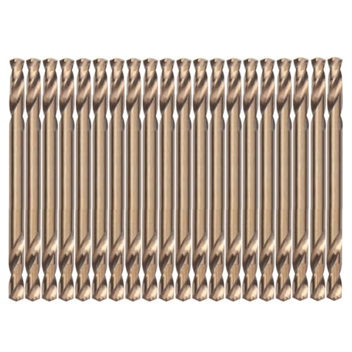 Lbvzxkad 3,2 mm Kobaltbohrer (20 Stück), M35 HSSCO Hochgeschwindigkeitsstahl Doppelenden Stubby Body Spiralbohrer-Set für Gehärtetes Metall von Lbvzxkad