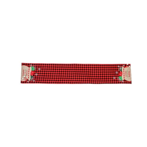 Lbvzxkad Weihnachtstischläufer, Dekoration für Küche, Esszimmer, Bauernhaus, Hochzeitsfeier, Rot und Schwarz, Einfache Installation von Lbvzxkad