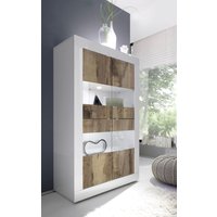 INOSIGN Vitrine "Basic Höhe 162 cm, Standvitrine mit 4 Türen - Metallgriffe,", Stauraumvitrine in moderner Rahmenoptik, Hochschrank, Anrichte von Inosign