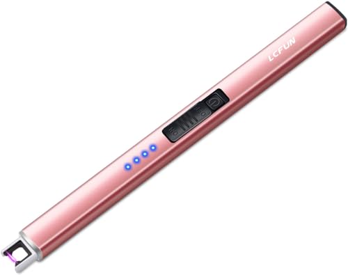 LcFun Lichtbogen Feuerzeug Elektrisch, Stabfeuerzeug USB Aufladbar Feuerzeug, Winddichtes Elektro Kerzenanzünder, Flammenlose für Anzünden, Gasherd, Küche von LcFun