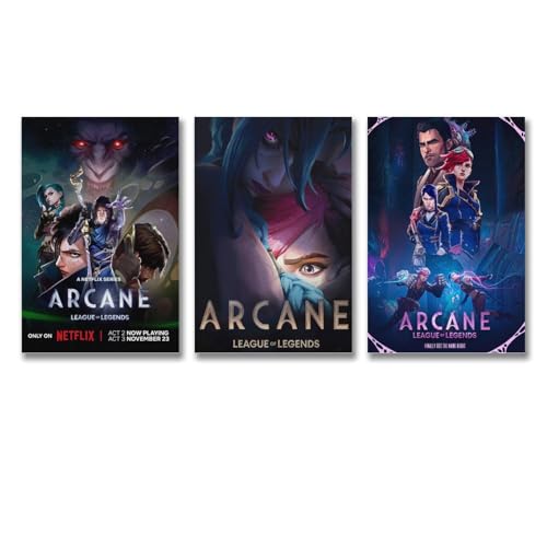Lcaltcp Ein Set von 3 Anime-Arkan-Wandkunst-Postern, Wandkunst, Leinwandposter, Raumdekor-Poster, 20 x 30 cm, 3 Stück Stil von Lcaltcp