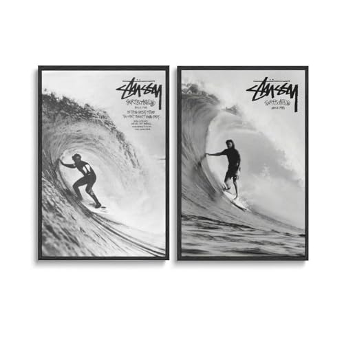 Lcaltcp Wandkunst, Motiv: Stussy, Leinwand, Surfen, Poster, Wandkunst, Leinwandposter, Raumdekor, 30 x 45 cm, 2 Stück Lcaltcp Wandkunst, Motiv: Stussy, Leinwand, Surfen, Poster, Wandkunst, Leinwandposter, Raumdekor, 30 x 45 cm, 2 Stück von Lcaltcp