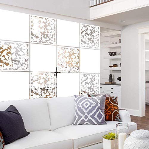 Lchen Raumteiler zum Aufhängen, 12 Stück, weiße Paneele, solide Platte, Raumteilung, Heimdekoration (gemischt, 40 x 40 x 0,1 cm) von Lchen