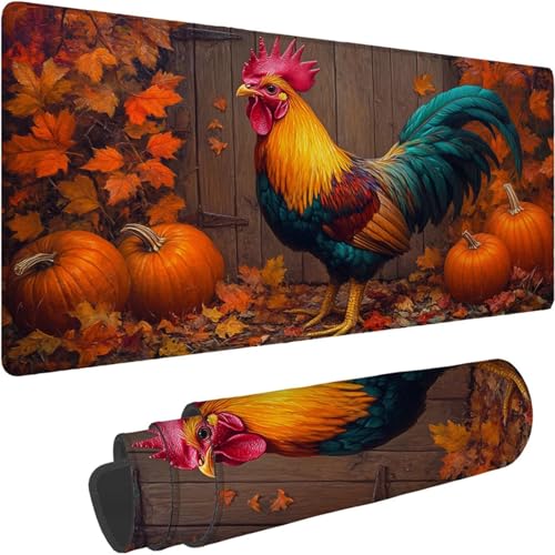 Gaming Mauspad 1200 x 600 x 3mm Mauspad XXL Wasserdicht Abriebfest mit Vernähten Kanten Kürbis Schreibtischunterlage Verbessert Geschwindigkeit und Präzision für Laptop Computer, Huhn Muster xn-648 Gaming Mauspad 1200 x 600 x 3mm Mauspad XXL Wasserdicht Abriebfest mit Vernähten Kanten Kürbis Schreibtischunterlage Verbessert Geschwindigkeit und Präzision für Laptop Computer, Huhn Muster xn-648 von Lchtooog
