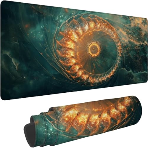 Gaming Mauspad 600 x 300 x 3mm Mauspad XXL Wasserdicht Abriebfest mit Vernähten Kanten Traum Schreibtischunterlage Verbessert Geschwindigkeit und Präzision für Laptop Computer, Abstrakt Muster xn-636 von Lchtooog