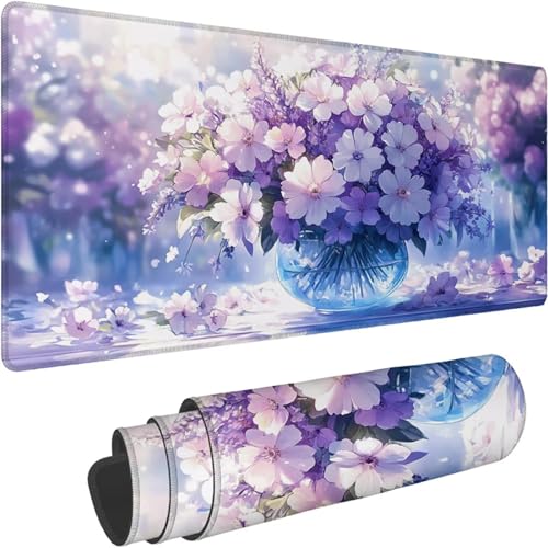 Gaming Mauspad 800 x 400 x 3mm Mauspad XXL Wasserdicht Abriebfest mit Vernähten Kanten Lila Schreibtischunterlage Verbessert Geschwindigkeit und Präzision für PC, Laptop Computer, Blume Muster xn-724 Gaming Mauspad 800 x 400 x 3mm Mauspad XXL Wasserdicht Abriebfest mit Vernähten Kanten Lila Schreibtischunterlage Verbessert Geschwindigkeit und Präzision für PC, Laptop Computer, Blume Muster xn-724 von Lchtooog