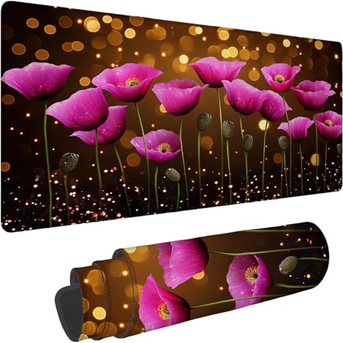 Mauspad 1000 x 500 x 3mm Gaming Mousepad Premium Schreibtischunterlage Rutschfest und Wasserdicht Fransenfreie Ränder Verbessert Geschwindigkeit und Präzision für Home Office Traum Blume Muster xn-626 von Lchtooog