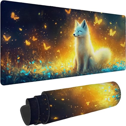Mauspad 1000 x 500 x 3mm Gaming Mousepad Premium Schreibtischunterlage Rutschfest und Wasserdicht Fransenfreie Ränder Verbessert Geschwindigkeit und Präzision für Home Office Traum Fuchs Muster xn-616 von Lchtooog