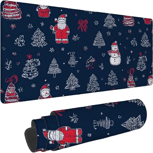 Mauspad 1400 x 700 x 3mm Gaming Mousepad Premium Schreibtischunterlage Rutschfest und Wasserdicht Fransenfreie Ränder Verbessert Geschwindigkeit und Präzision für Büro Blau Schneemann Muster xn-552 von Lchtooog