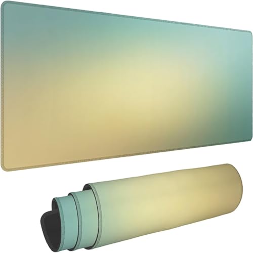 Mauspad 1400 x 700 x 3mm Gaming Mousepad Premium Schreibtischunterlage Rutschfest und Wasserdicht Fransenfreie Ränder Verbessert Geschwindigkeit und Präzision für Büro Hellblau Einfach Muster xn-654 von Lchtooog