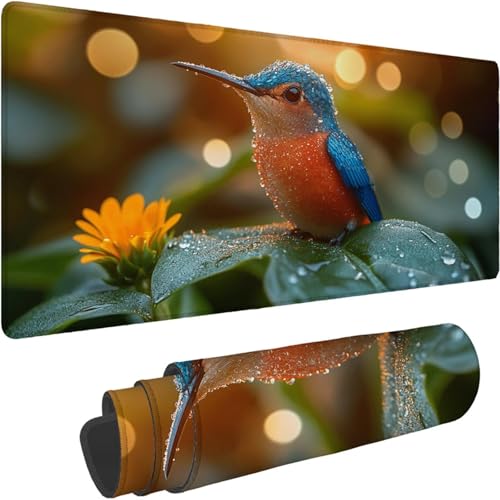 Mauspad 500 x 250 x 3mm Gaming Mousepad Premium Schreibtischunterlage Rutschfest und Wasserdicht Fransenfreie Ränder Verbessert Geschwindigkeit und Präzision für Home Office Traum Blume Muster xn-624 von Lchtooog