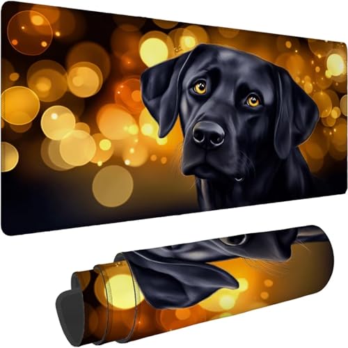 Mauspad 500 x 250 x 3mm Gaming Mousepad Premium Schreibtischunterlage Rutschfest und Wasserdicht Fransenfreie Ränder Verbessert Geschwindigkeit und Präzision für Home Office Traum Hund Muster xn-614 von Lchtooog