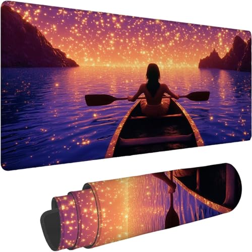 Mauspad 700 x 350 x 3mm Gaming Mousepad Premium Schreibtischunterlage Rutschfest und Wasserdicht Fransenfreie Ränder Verbessert Geschwindigkeit und Präzision für Home Office Traum See Muster xn-610 von Lchtooog