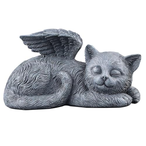 Lckiioy Gedenkstatue in Form Eines Engels in Form Einer Katze, Geschenkstatue, Grabstein für Haustiere, Tierornamente, Gedenkhandwerk, Ornamente von Lckiioy