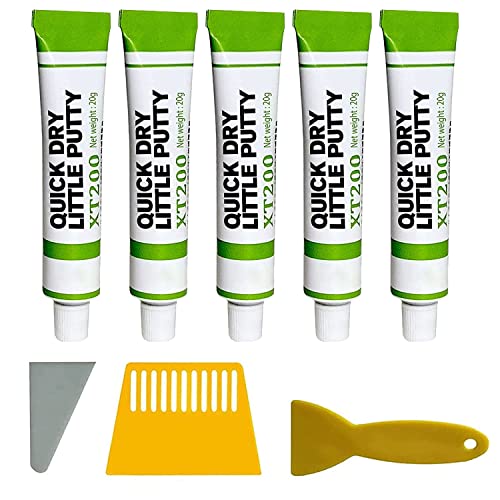 Gogolonge Fiberglas-Boot-Reparaturpaste, schnell trocknender kleiner Kitt, Ausbesserungswerkzeuge zum Entfernen von Kratzern, InstaFix-Gelcoat-Reparaturset für Oberflächenrisse (Mud Yellow,5pcs) von Lcmei