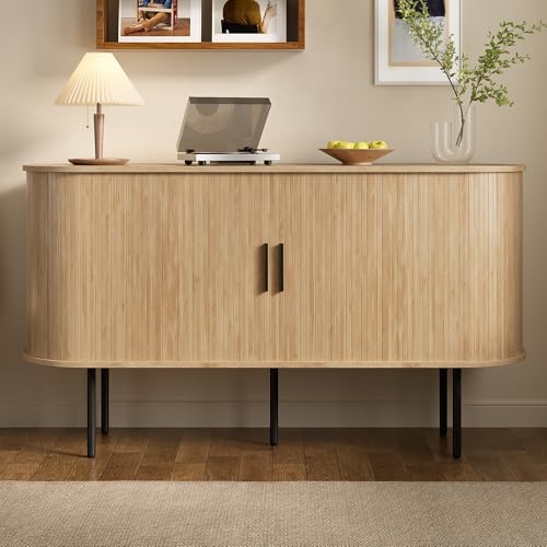 Lcoho Modernes MDF Sideboard mit Rolljalousie-Türen, Aluminiumgriffen & Eisenbeinen – Vielseitiger Aufbewahrungsschrank für Wohnzimmer, Esszimmer & Moderne Einrichtung Lcoho Modernes MDF Sideboard mit Rolljalousie-Türen, Aluminiumgriffen & Eisenbeinen – Vielseitiger Aufbewahrungsschrank für Wohnzimmer, Esszimmer & Moderne Einrichtung von Lcoho