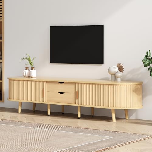 Lcoho Wohnzimmer-TV-Schrank mit Stauraum + runder Tischplatte MDF Holzmaserung 2 Schubladen, Tragkraft 30KG Größe 175 x 40 x 42cm Lcoho Wohnzimmer-TV-Schrank mit Stauraum + runder Tischplatte MDF Holzmaserung 2 Schubladen, Tragkraft 30KG Größe 175 x 40 x 42cm von Lcoho