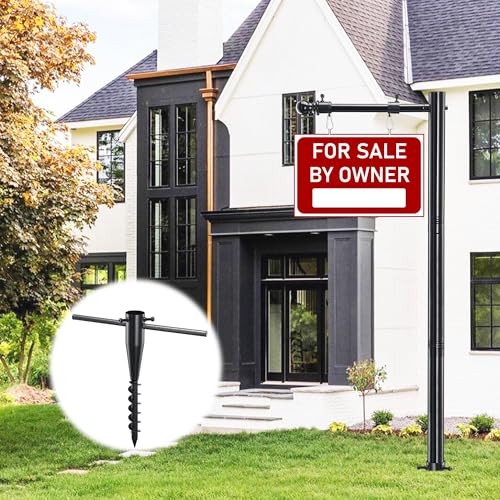 Real Estate Schild Pfosten, 254 cm Pfosten mit 88,9 cm Arm für Verkaufsschilder, Schwarz Real Estate Schild Pfosten, 254 cm Pfosten mit 88,9 cm Arm für Verkaufsschilder, Schwarz von Lcokeiy