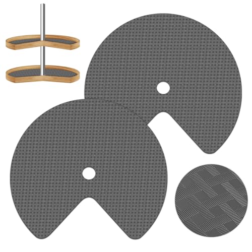 Lconvicely Lazy Susan Regaleinlage, 66 cm, verbesserte Verbundmaterialien, Kreis, Lazy Susan Liner für Küchenschränke, nicht klebende Einlagen, Matten für Regal, Schublade, Kühlschrank, Grau, 2 Stück Lconvicely Lazy Susan Regaleinlage, 66 cm, verbesserte Verbundmaterialien, Kreis, Lazy Susan Liner für Küchenschränke, nicht klebende Einlagen, Matten für Regal, Schublade, Kühlschrank, Grau, 2 Stück von Lconvicely