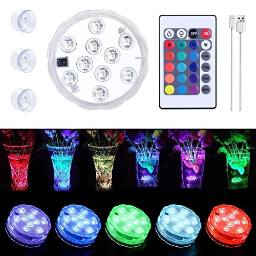 1 Stück Wiederaufladbare LED-Tauchlichter mit Fernbedienung, Wasserdichtes Led-Licht mit Saugnäpfen für den Pool,USB Multi-Color Bathtub Waterproof Light,Für Pool Vase Aquarium Party Dekoration 1 Stück Wiederaufladbare LED-Tauchlichter mit Fernbedienung, Wasserdichtes Led-Licht mit Saugnäpfen für den Pool,USB Multi-Color Bathtub Waterproof Light,Für Pool Vase Aquarium Party Dekoration von Lcxecnw