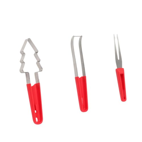 3-in-1-Wassermelonen-Ausstecher-Set aus Edelstahl, Gabel und Schneider, einfach zu bedienen, Obstwerkzeug für Küche und Camping, Urlaub, Party-Zubehör von Ldabrye