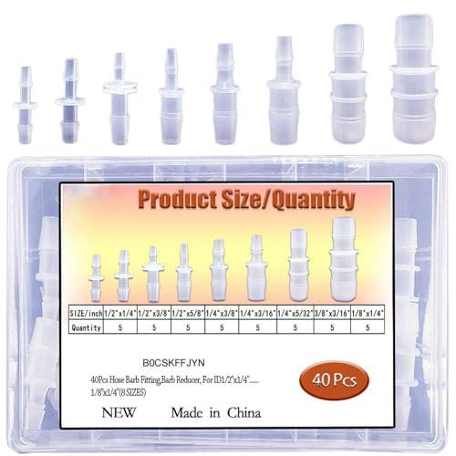40pcs Plastikschlauchhäbefaden Mehrgröße Rohradapter Für Wasserluftgaspumpensysteme Sturdige Kunststoffmaterialschlauch Barb Sortiment 40pcs Plastikschlauchhäbefaden Mehrgröße Rohradapter Für Wasserluftgaspumpensysteme Sturdige Kunststoffmaterialschlauch Barb Sortiment von Ldabrye