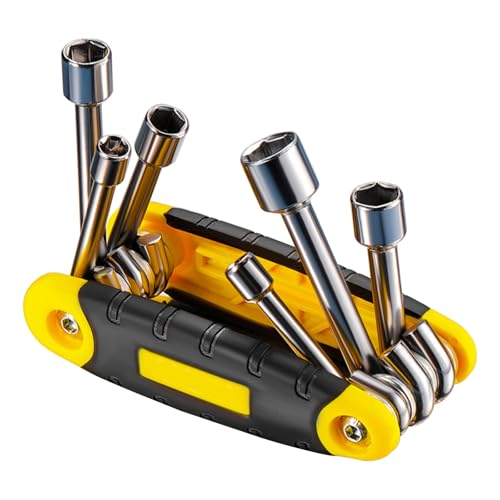 6 In 1 Faltungsübergreifende Sechskantmutter Treiber Set Stahlwellen Aluminiumgriff Klapperhöhle Sechseckschlüssel Kits 5mm 6 0 Mm 8mm 9mm 10 Mm 12mm Automobilwartung von Ldabrye