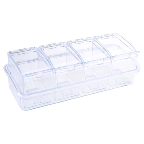 Clear Seasoning Practical Spices Container Mit 4 Fächern Transparente Gewürzspeicherbox Mit Löffel Clear Seasoning Practical Spices Container Mit 4 Fächern Transparente Gewürzspeicherbox Mit Löffel von Ldabrye