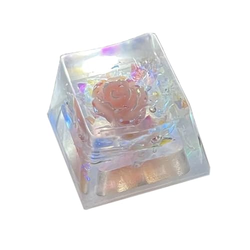 Durchsichtige Harz-Tastenkappe, Epoxid-Blume, OEM-Höhe, einzigartig für mechanische Tastatur, Anpassungs-Tastenkappen, 1 Stück von Ldabrye