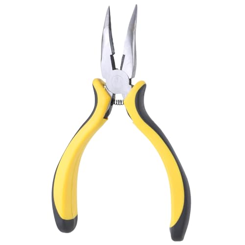 Federbelastete gebogene Spitzzange für Hühnerknochen, multifunktional, handgefertigtes Handwerkzeug, rutschfester Griff, Küchenhelfer, gebogene Spitzzange von Ldabrye
