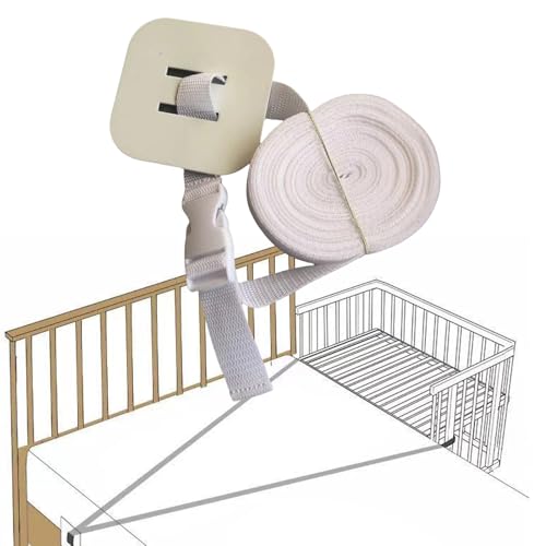 Kinderbettschutz-Stabilisator mit verstärkten Nylonriemen, sicheres Befestigungsdesign verhindert unerwünschte Bewegungen, verriegelt Kinderbett-Geländer, rutschfester Verschluss von Ldabrye