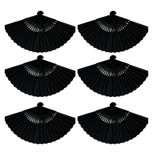 Ldabrye 6 x mehrfarbige, faltbare Tanz-Handventilatoren für Line Dancing Raves Event, wiederverwendbarer Ventilator mit anpassbarem Design, dekorative Ventilatoren von Ldabrye