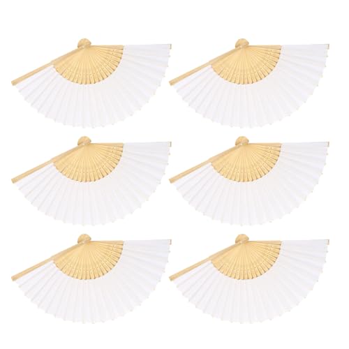 Ldabrye 6 x mehrfarbige, faltbare Tanz-Handventilatoren für Line Dancing Raves Event, wiederverwendbarer Ventilator mit anpassbarem Design, dekorative Ventilatoren von Ldabrye