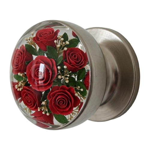 Ldabrye Handgefertigter Retro-Türknauf aus Kunstharz, Kristalle, klare Blumen, dekorative Hardware für Schlafzimmer, Natur, inspirieren, Hausrenovierung, Kristalle, Türknauf von Ldabrye