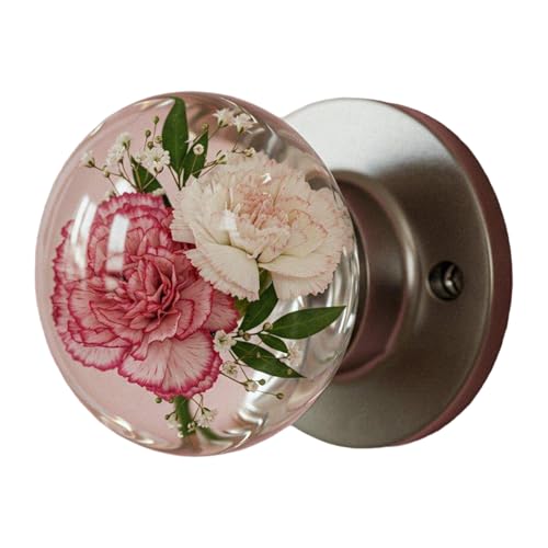 Ldabrye Handgefertigter Retro-Türknauf aus Kunstharz, Kristalle, klare Blumen, dekorative Hardware für Schlafzimmer, Natur, inspirieren, Hausrenovierung, Kristalle, Türknauf von Ldabrye