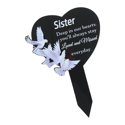 Ldabrye Herz-Gedenktafeln, graviert, Acryl, Andenken für Vater, Mutter, Outdoor-Grabdekoration, Trauerdekoration, personalisierbare Gedenkstätten für Grabstätte Ldabrye Herz-Gedenktafeln, graviert, Acryl, Andenken für Vater, Mutter, Outdoor-Grabdekoration, Trauerdekoration, personalisierbare Gedenkstätten für Grabstätte von Ldabrye