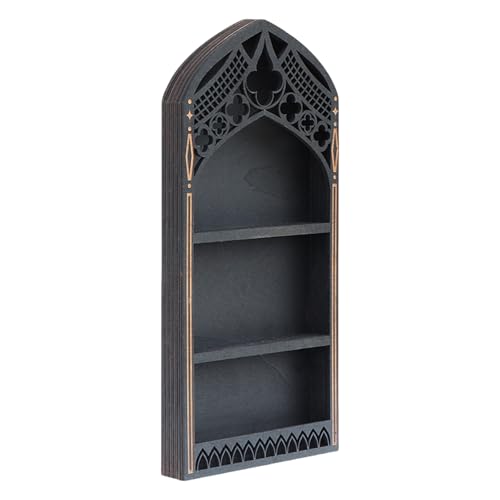 Ldabrye Holzregal mit mehreren Ebenen, Wandhalterung, elegantes Fenster für Felsen und Steine, Regal, Präsentationsständer, einfach zu montieren von Ldabrye
