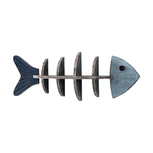 Ldabrye Mediterranes, handgefertigtes Wandregal aus Holz, Fischgrätenmuster, zum Aufhängen, für Küstenlandhäuser, Schlafzimmer, Wohnzimmer, Dekoration, Vintage-Fischgräten-Dekoration von Ldabrye