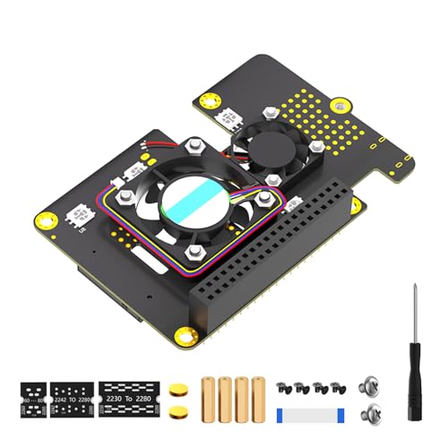 Ldabrye NVMe Festplatten Zu PCIe Adaptern Für 5 Mit Automatischer Verfärbungs LED Und Kühlerlüfterunterstützung 2230–2280 von Ldabrye
