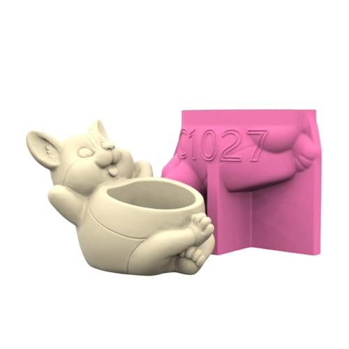 Ldabrye Praktische Hundeblumentöpfe Stabile Silikonform Zement Gips Bastelbedarf für Garten und Innen von Ldabrye