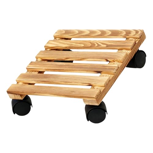 Ldabrye Rollender Pflanzgefäßständer aus Holz, Topfpflanzenständer, Blumentöpfe, Rolltablett mit Pflanzwagen für drinnen und draußen Ldabrye Rollender Pflanzgefäßständer aus Holz, Topfpflanzenständer, Blumentöpfe, Rolltablett mit Pflanzwagen für drinnen und draußen von Ldabrye