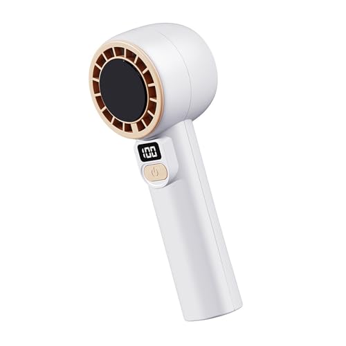 Ldabrye Tragbarer Handventilator, 199 Geschwindigkeiten, kleiner Kühltisch, leise mit Digitalanzeige, USB-wiederaufladbarer Tisch, tragbar mit Digitalanzeige von Ldabrye