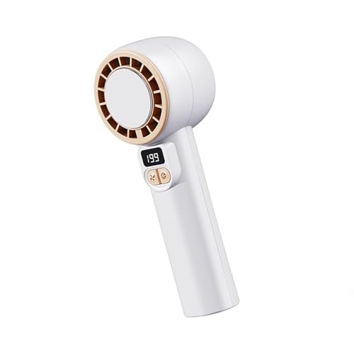 Ldabrye Tragbarer Handventilator, 199 Geschwindigkeiten, kleiner Kühltisch, leise mit Digitalanzeige, USB-wiederaufladbarer Tisch, tragbar mit Digitalanzeige von Ldabrye