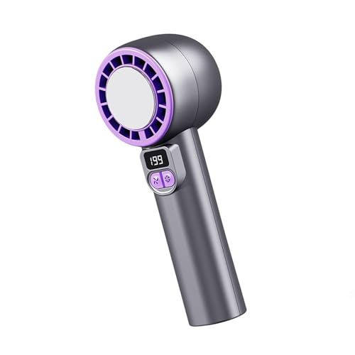 Ldabrye Tragbarer Handventilator, 199 Geschwindigkeiten, kleiner Kühltisch, leise mit Digitalanzeige, USB-wiederaufladbarer Tisch, tragbar mit Digitalanzeige von Ldabrye