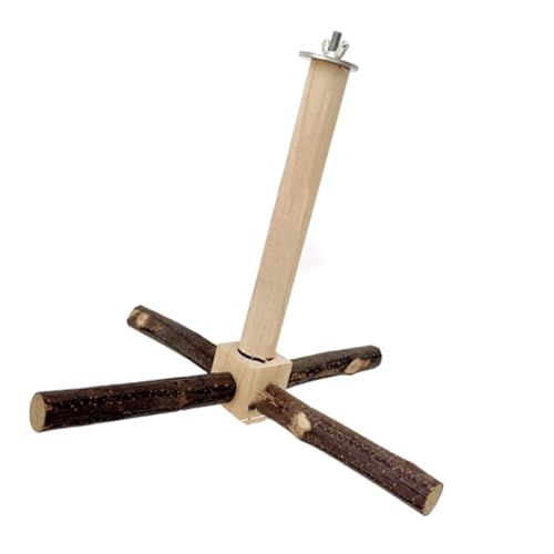 Ldabrye Vogel-Sitzstange aus Holz, drehbar, für Papageien, Sittiche, Schleifkratzer für kleine Papageien, Vogelkauspielzeug von Ldabrye